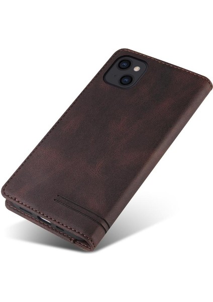 IPhone 15 Için Kılıf Artı Premium Deri Iki Kart Yuvaları Kickstand Premium (Yurt Dışından)