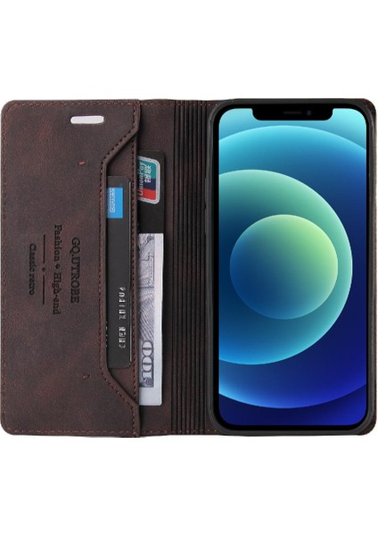 IPhone 12 Için Kılıf Mini Premium Deri Premium Deri Iki Kart Yuvaları (Yurt Dışından)