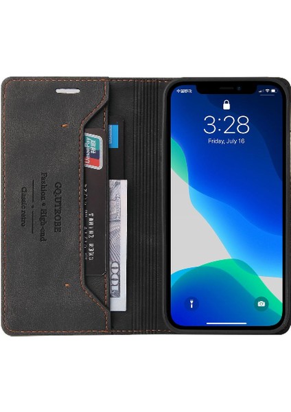 IPhone 13 Için Kılıf Pro Max Premium Deri Premium Deri Kickstand (Yurt Dışından)