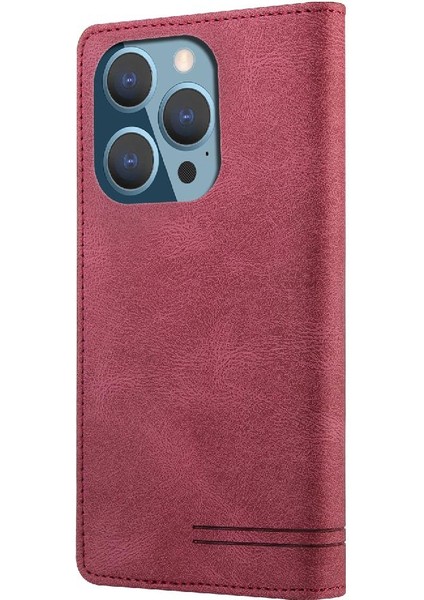IPhone 15 Için Kılıf Pro Max Kickstand Iki Kart Yuvaları Premium Deri (Yurt Dışından)