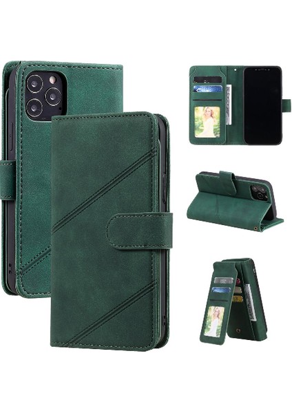IPhone 12 Için Kılıf Pro Max Manyetik Cüzdan Çevir Folio Pu Deri Bileklik (Yurt Dışından)