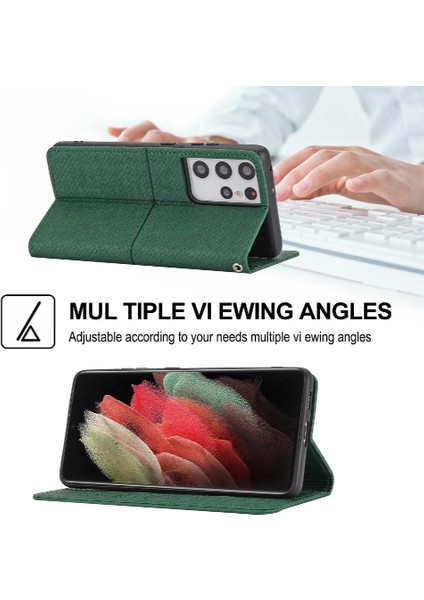 Samsung Galaxy S21 Ultra Pu Deri Kapak Çevirin Folio Kitap El (Yurt Dışından)