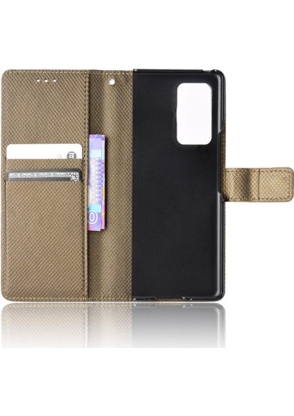 Samsung Galaxy Z Için Kılıf Fold 2 Kapak Kickstand Manyetik Cüzdan Kart (Yurt Dışından)