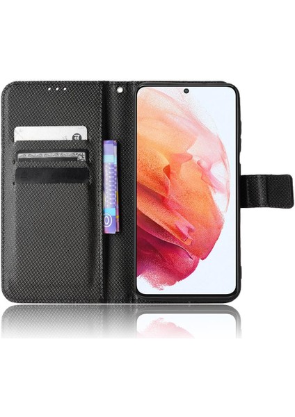 Samsung Galaxy S21 Fe Kart Tutucu Için Kickstand Manyetik Cüzdan Kapak (Yurt Dışından) modelleri