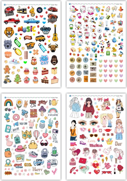 Cabuk Baskı Etiket Kitabı, Sticker Book, 1000 Adet Mega Set 16 Sayfa A5 Boyut, Defter, Kitap, Ajanda Etiket Seti