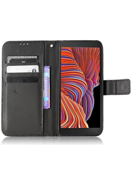 Samsung Galaxy Xcover 5 Kickstand Kart Tutucu Manyetik Cüzdan (Yurt Dışından)