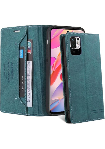 Xiaomi Redmi Için Kılıf NOTE10 5g Premium Deri Iki Kart Yuvaları Kickstand (Yurt Dışından)