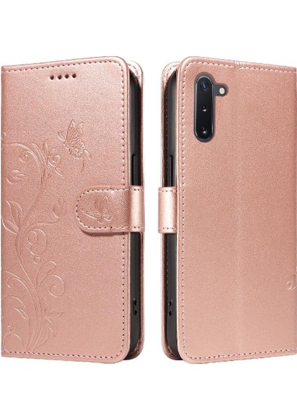 El Kayışı ile Samsung Galaxy Not 10 Için Kılıf Cüzdan Telefon Kılıfı Kabartmalı (Yurt Dışından)