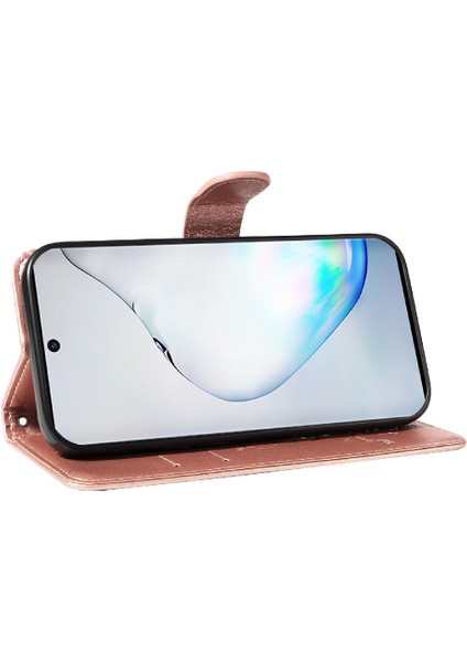 El Kayışı ile Samsung Galaxy Not 10 Için Kılıf Cüzdan Telefon Kılıfı Kabartmalı (Yurt Dışından)