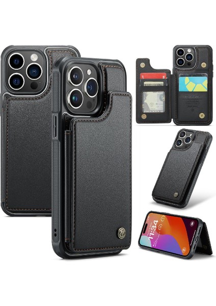 IPhone 15 Için Caseme Cüzdan Durumda Pro Kickstand Pu Deri Kart Tutucu (Yurt Dışından)