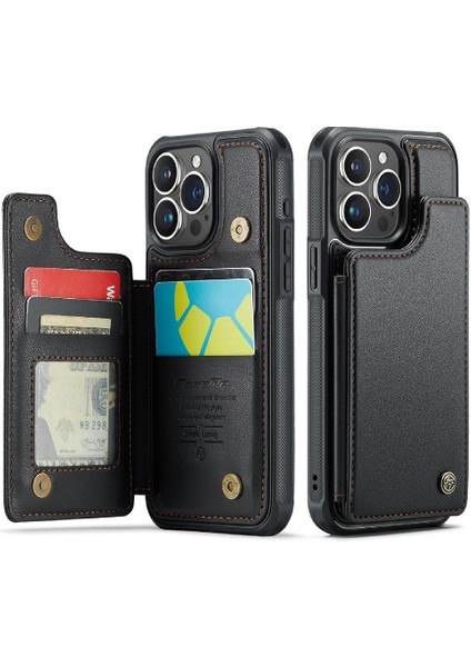 IPhone 15 Için Caseme Cüzdan Durumda Pro Kickstand Pu Deri Kart Tutucu (Yurt Dışından)