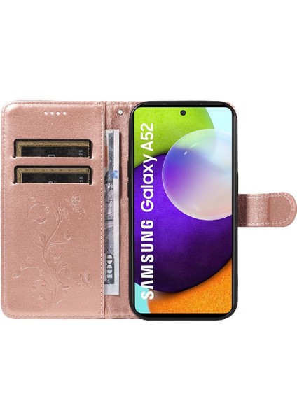 El Kayışı ve Kart Yuvası Cüzdan ile Samsung Galaxy GALAXY/A52S Için Kılıf (Yurt Dışından) modelleri