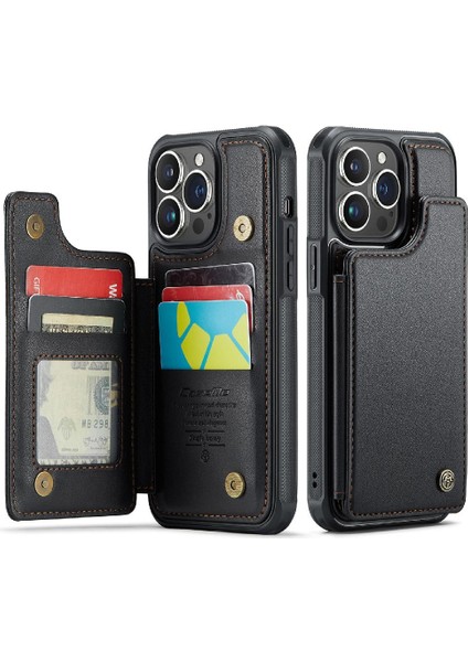 IPhone 14 Pro Max Kart Tutucu Pu Deri Kickstand Için Caseme Cüzdan Kılıf (Yurt Dışından)