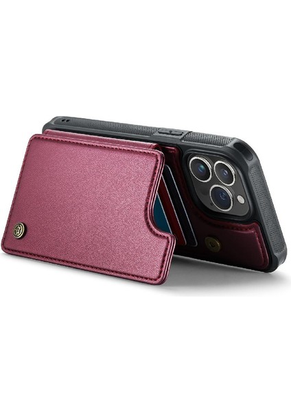 IPhone 14 Pro Max Kart Tutucu Pu Deri Kickstand Için Caseme Cüzdan Kılıf (Yurt Dışından)
