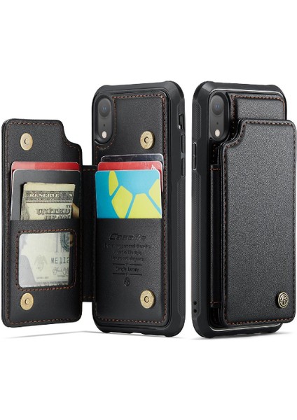 IPhone Xr Kickstand Rfıd Engelleme Pu Deri Kart Için Caseme Cüzdan Kılıf (Yurt Dışından)