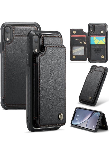 IPhone Xr Kickstand Rfıd Engelleme Pu Deri Kart Için Caseme Cüzdan Kılıf (Yurt Dışından) fırsatları