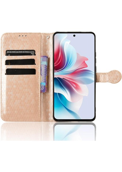 Oppo RENO11 F 5g Manyetik Toka Için Kılıf Geometrik Desen Deri Cüzdan (Yurt Dışından) modelleri