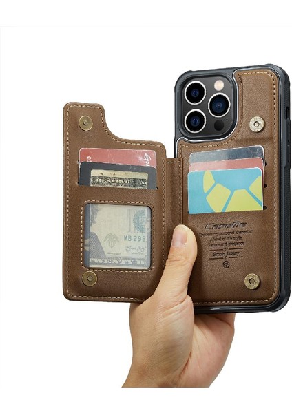 IPhone 13 Pro Max Ince Darbeye Vaka Rfıd Kart Için Caseme Cüzdan Kılıf (Yurt Dışından)