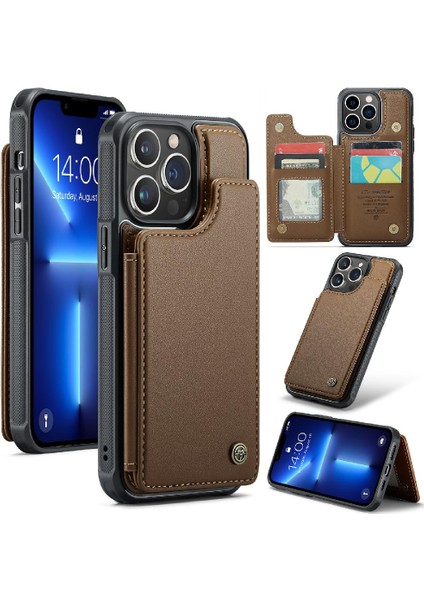 IPhone 13 Pro Max Ince Darbeye Vaka Rfıd Kart Için Caseme Cüzdan Kılıf (Yurt Dışından)