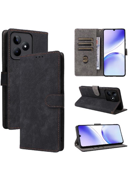 Realme C51 4g Kart Yuvaları Için Kılıf Kapak Manyetik Kapatma Flip Folio Cüzdan (Yurt Dışından)