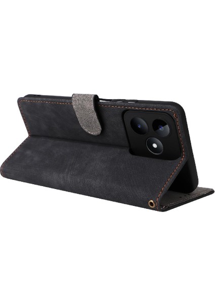 Realme C51 4g Kart Yuvaları Için Kılıf Kapak Manyetik Kapatma Flip Folio Cüzdan (Yurt Dışından)