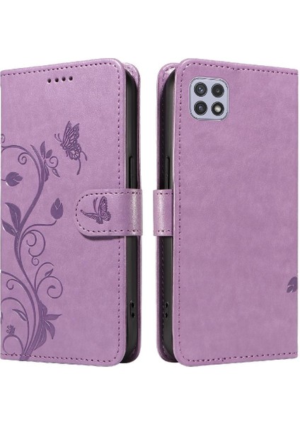 Samsung Galaxy A22 5g Yüksek Kaliteli Deri ve Kart Yuvası ile (Yurt Dışından)