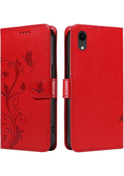 IPhone Xr Cüzdan Telefon Kılıfı Için Kılıf ile Yüksek Kaliteli Deri Kabartmalı (Yurt Dışından)