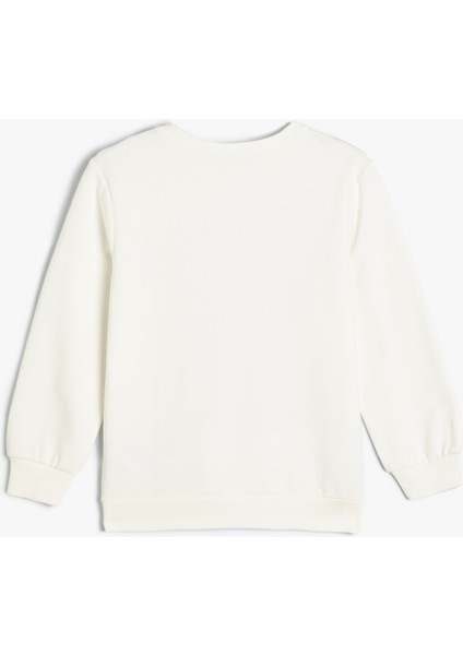 Kelebekli Sweatshirt Uzun Kollu Bisiklet Yaka Pamuklu fiyatları