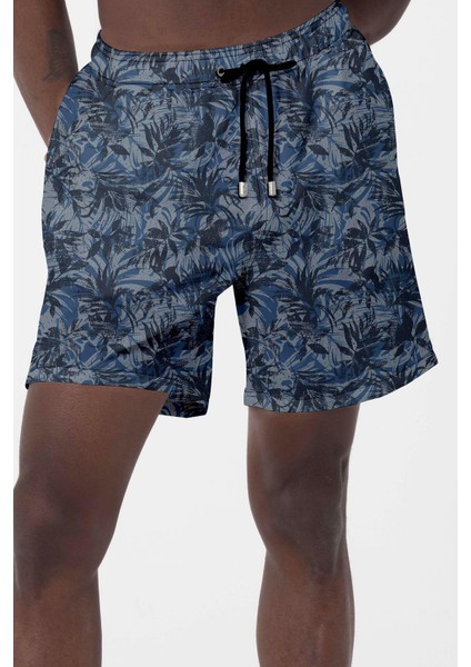 Erkek Havuz Deniz Desenli Şort 027 Koyu Lacivert modelleri