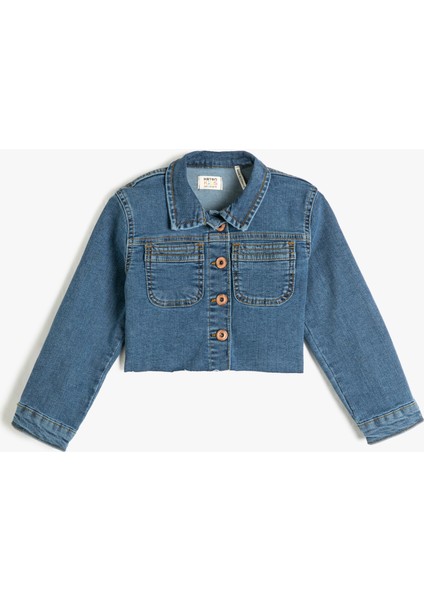 Crop Kot Ceket Düğmeli Pamuklu