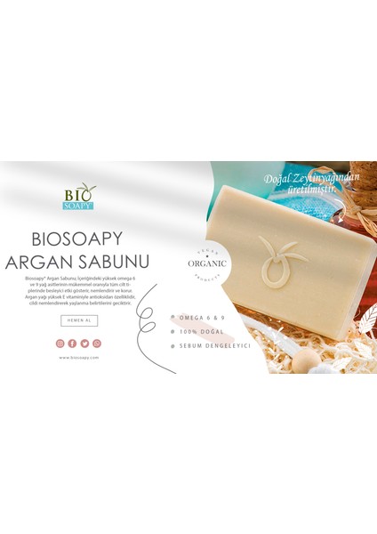 Nem ve Bakım Için Argan Sabunu 100 gr x 6 Adet Doğal Nem ve Bakım Için Doğalçözüm