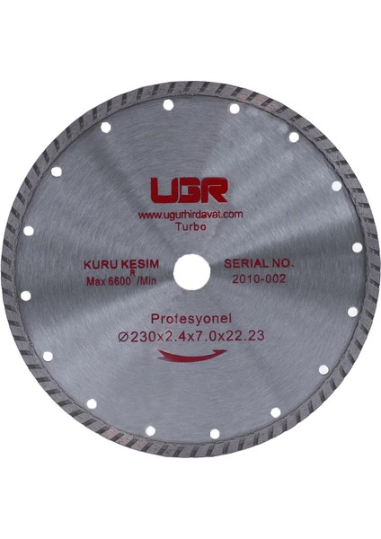 Ugr Turbo Elmas Beton Tuğla Kesme Kesici Disk Diski 230 mm