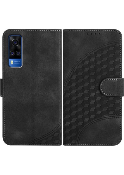 Vıvo Y51 Geometrik Desen Flip Iş Manyetik Kart Pu Için Flip Case (Yurt Dışından)