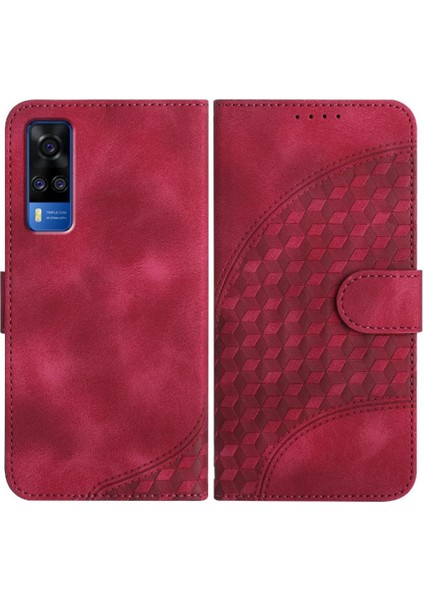 Vıvo Y51 Geometrik Desen Flip Iş Manyetik Kart Pu Için Flip Case (Yurt Dışından)