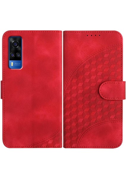 Vıvo Y51 Geometrik Desen Flip Iş Manyetik Kart Pu Için Flip Case (Yurt Dışından)