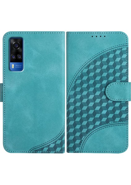 Vıvo Y51 Geometrik Desen Flip Iş Manyetik Kart Pu Için Flip Case (Yurt Dışından)