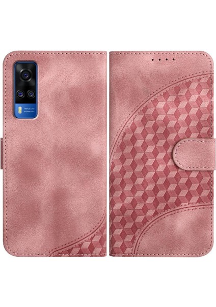Vıvo Y51 Geometrik Desen Flip Iş Manyetik Kart Pu Için Flip Case (Yurt Dışından)