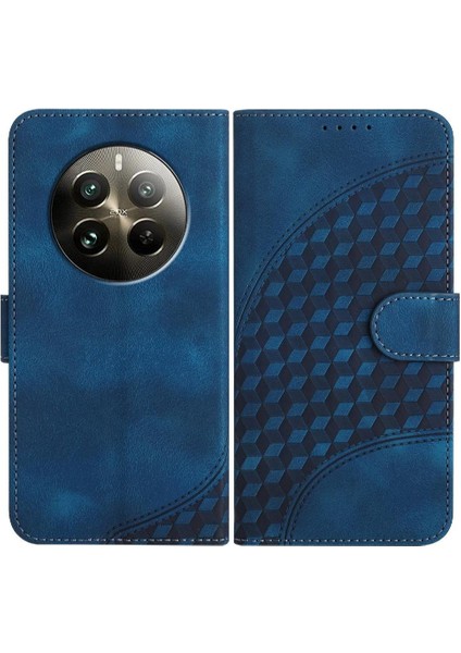 Realme 12 Artı Pu Deri Kapak Çevirin Manyetik Kart Tutucu (Yurt Dışından)