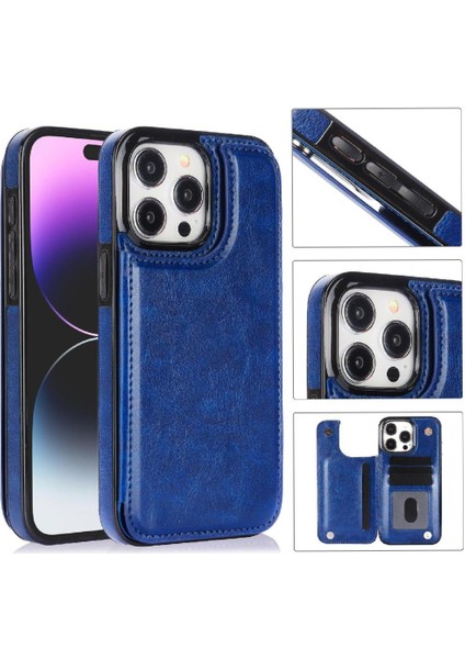 Kart Tutucu Kart Yuvaları Çift ile IPhone 15 Pro Kickstand Için Cüzdan Kılıf (Yurt Dışından)