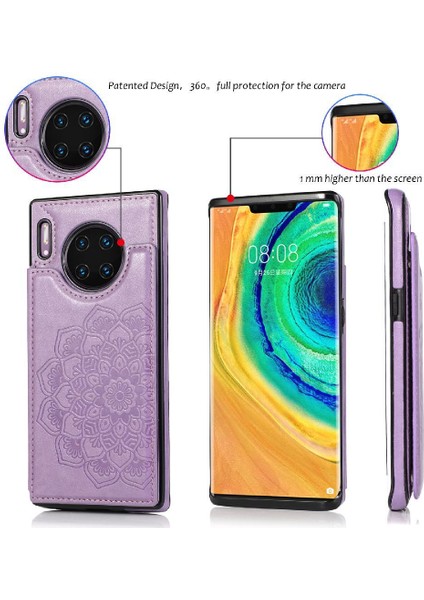 Manyi Mall Cüzdan Kart Tutucu Kılıf ile Huawei Mate 30 Desen Çiçek Çift Flip (Yurt Dışından)