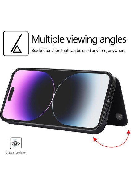Cüzdan Kılıf IPhone 15 Pro Max Kickstand Çift Manyetik Toka ile Pu (Yurt Dışından)