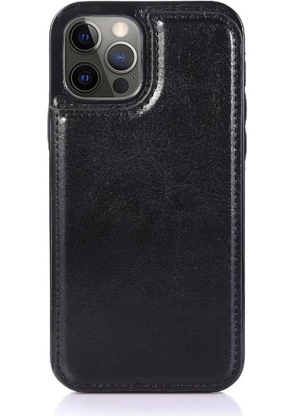 IPhone 12 Için Cüzdan Durumda Pro Max Çift Manyetik Toka Kart Yuvaları Pu (Yurt Dışından)