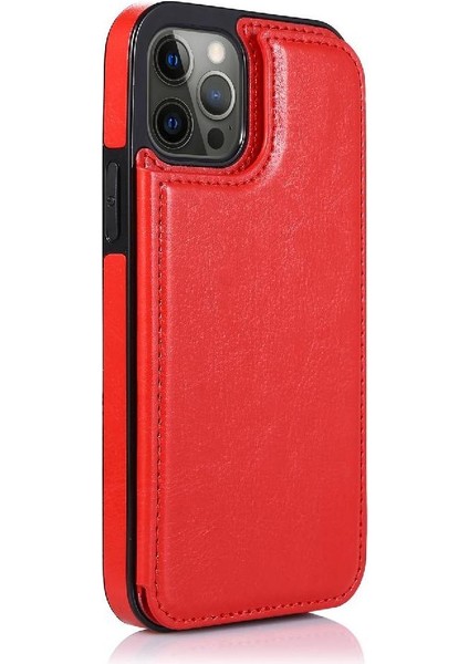 Kart Sahibi ile IPhone 13 Pro Max Pu Deri Kart Yuvaları Için Cüzdan Kılıf (Yurt Dışından)