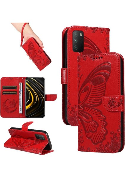 Xiaomi Redmi 9t Için Flip Case Kredi Kartı Yuvası ile Ayrılabilir El Kayışı (Yurt Dışından)
