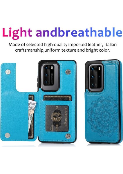Cüzdan Kart Tutucu Kılıf ile Huawei P40 Pro Pu Deri Çevirme Darbeye (Yurt Dışından)