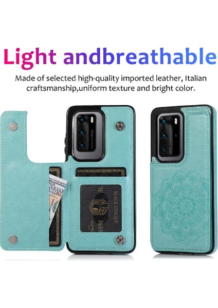 Cüzdan Kart Tutucu Kılıf ile Huawei P40 Pro Pu Deri Çevirme Darbeye (Yurt Dışından)