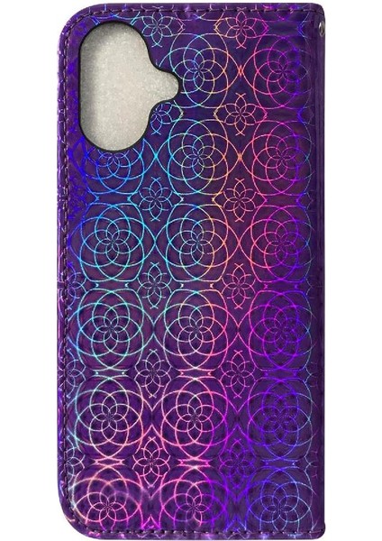 Manyi Mall IPhone 16 Için Flip Case Cüzdan Kılıf Glitter Renkli Standı Tutucu Kart Pu (Yurt Dışından)