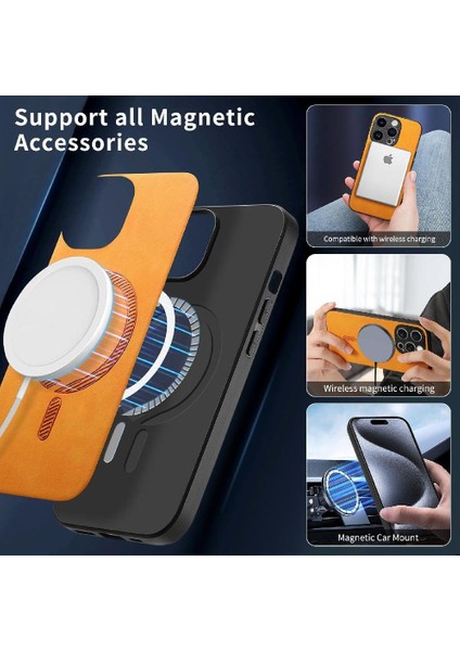 IPhone 15 Için Flip Case Pro Kablosuz Şarj Ince Hafif Magsafe Araba (Yurt Dışından)
