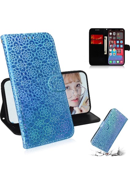 Tecno Pova 6 Pro 5g Için Flip Case Kart Yuvası Standı Tutucu Glitter Renkli (Yurt Dışından)