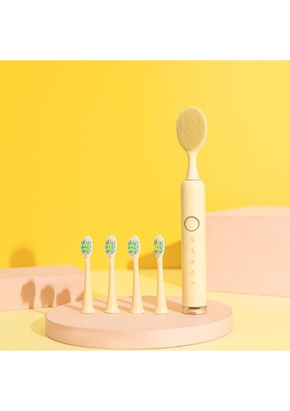 2'si 1 Arada Yetişkin Elektrikli Diş Fırçası Silikon Yüz Temizleme Fırçası (Yurt Dışından)